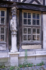 window and carvings at historic ossuary