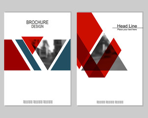 Vector brochure cover templates with blurred cityscape. Business brochure cover design. EPS 10. Mesh background.