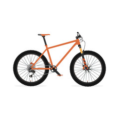 Vector illustration of a hardtail bike. Flat image with no gradient. Great detail.