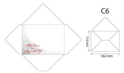 standard envelope template.Christmas card, greeting Christmas