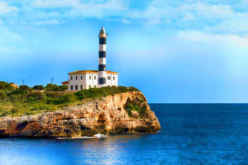 Malerischer Leuchtturm von Portocolom, Mallorca 