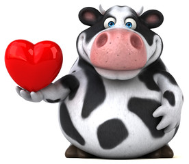 Naklejka premium Fun cow - 3D Illustration
