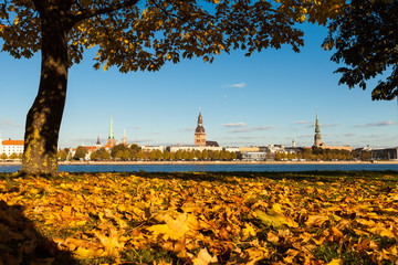 Riga while golden fall
