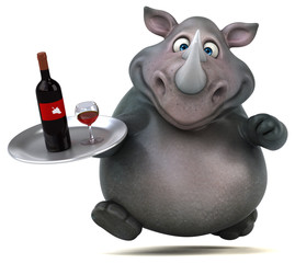 Naklejka premium Fun rhinoceros - 3D Illustration