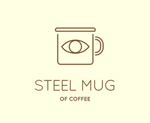 Vector Coffee Accessories Icon with Letter Sign can be used as L