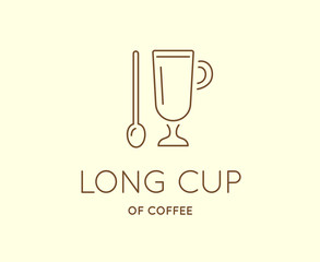 Vector Coffee Accessories Icon with Letter Sign can be used as L