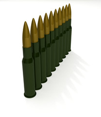 Row cartridges for machine gun