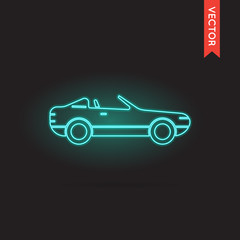 Neon Car Icon, Car Icon Vector, Car Icon Object, Car Icon Image,