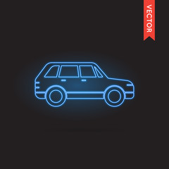 Vector Neon Car Icon