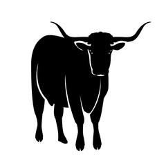 bull vector illustration  black silhouette
