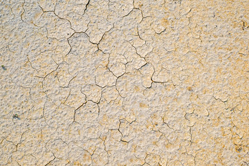 Dry cracked sand background, clay desert texture.