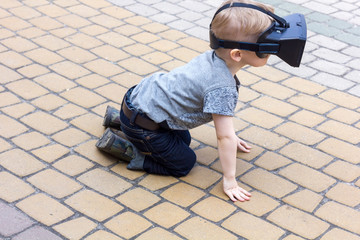 Boy with the virtual glasses