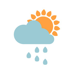 cloud and sun flat icon