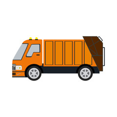 refuse collection vehicle flat icon