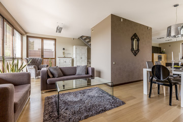 Living room and dining area combined