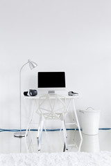 Home work station with modern chair