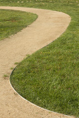 The ground footpath in the grass