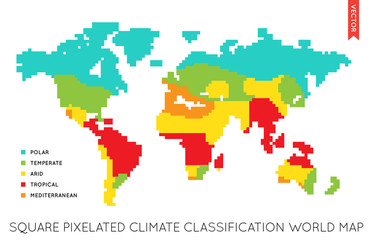 Vector Flat World Map Infographic. Map of the World.