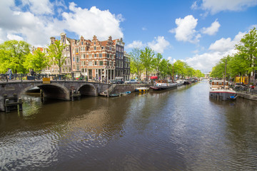 Naklejka premium Canals of Amsterdam capital city of the Netherlands