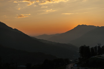 sunset in the mountains