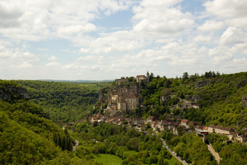Fototapeta na wymiar Old town Rocamadour on a steep hillside, Rocomadour, France 