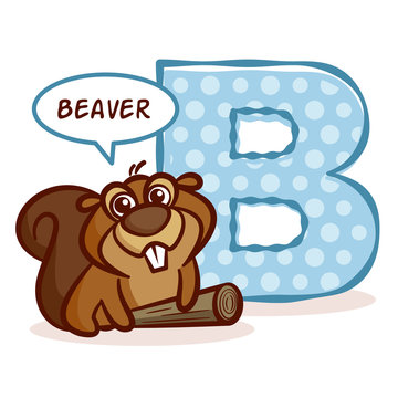 ABC ZOO Alphabet Letter B Beaver
