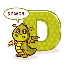 ABC ZOO Alphabet Letter D Dragon