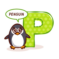 ABC ZOO Alphabet Letter P Penguin