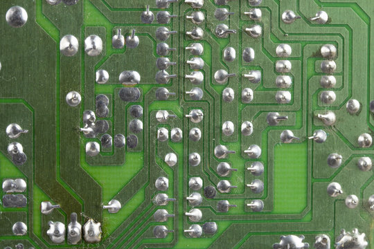close up of printed circuit board