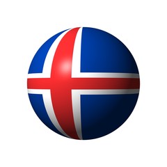 Obraz premium Sphere with flag of Iceland