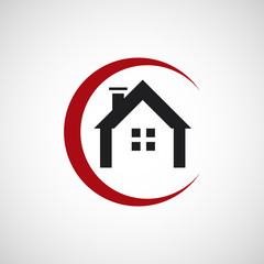 Abstract house logo design template