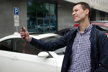 Young man making selfie