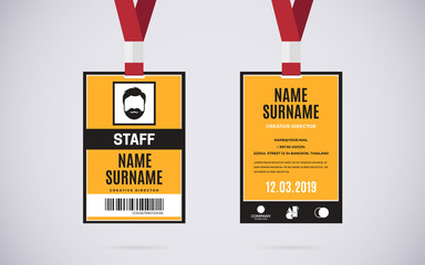 staff id card set vector design illustration