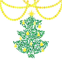 New year tree by circles