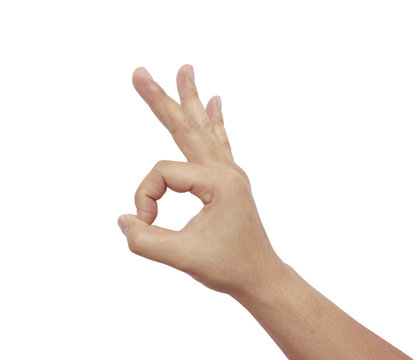 Thumb And Forefinger Forming OK Okay Hand Sign