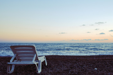 Chilly evening on the seashore