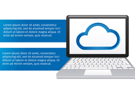 Blue Gradient Cloud Data Storage Infographic Template Design