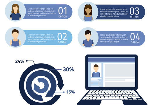 Blue Digital Social Network Communication Infographic Template