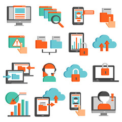 Information Technologies Flat Icons Set