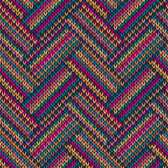 Multicolored Seamless Funny Knitted Pattern