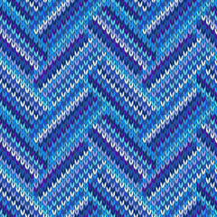 Style Seamless Blue Violet White Color Knitted Pattern