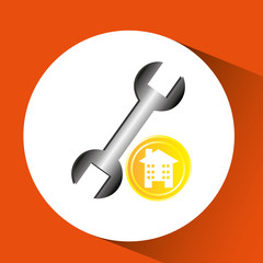 construction remodel wrench icon graphic vector illustration eps 10
