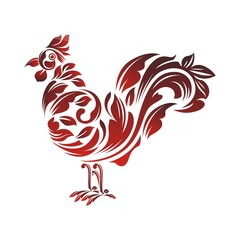 Rooster – Chicken with decorative ornament style