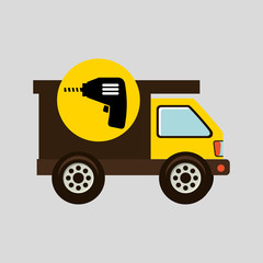 construction gear icon drill vector illustration eps10