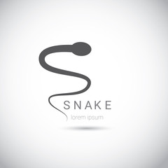 Fototapeta premium vector snake simple black logo design element.