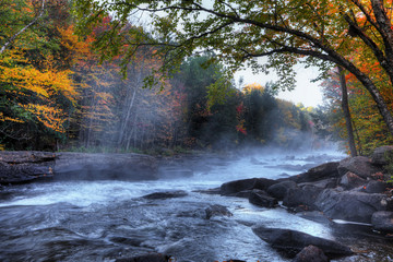 Algonquin river rapids in beautiful fall colors