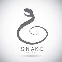 Fototapeta premium vector snake simple black logo design element.
