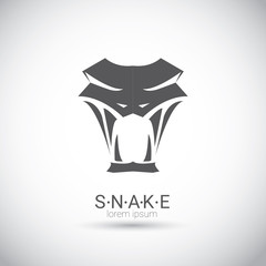 Naklejka premium vector snake simple black logo design element.