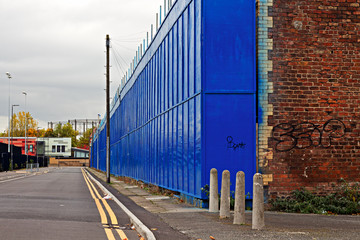 A street of boarded up derelict houses awaiting regeneration in Liverpool UK