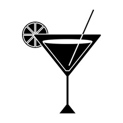 Summer cocktail icon. vacation beach and tropical theme. Isolated design. Vector illustration